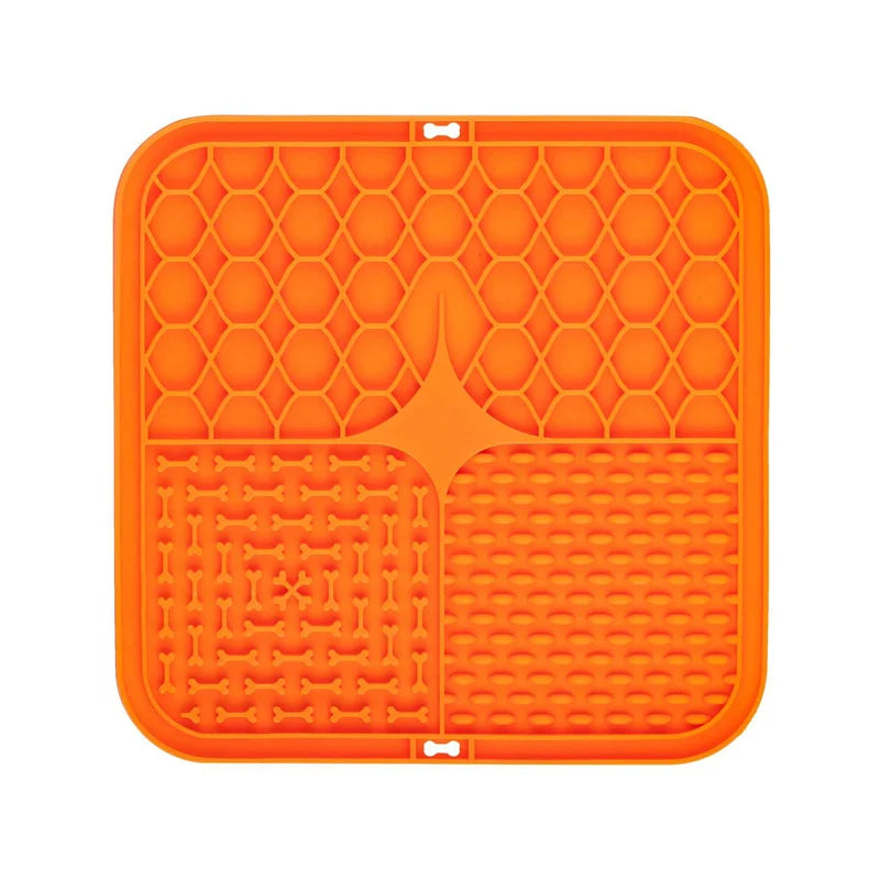 Orange Lick Mat slow feeder